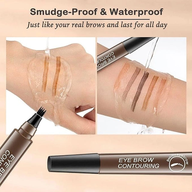 Waterproof Microblading Eyebrow Pencil with a Micro Fork Tip Applicator Pack of 2